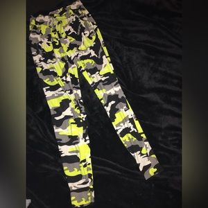 Neon yellow and black joggers
